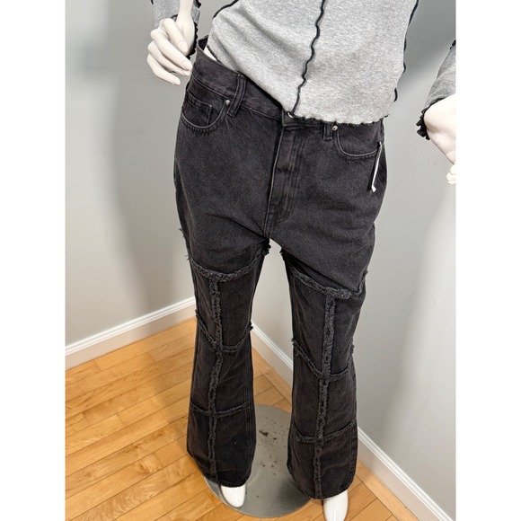 PacSun Eco Black Frayed High Waisted Bootcut Jeans Size 28 - Picture 15 of 16